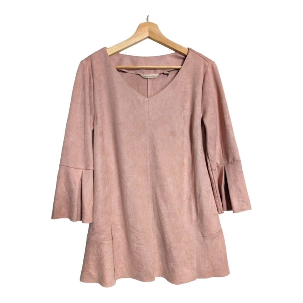 Soft surroundings Izzy tunic faux suede shirt light pink